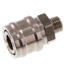 Stainless steel DN 7.2 (Euro) Air Coupling Socket G 1/4 inch Male Double Shut-Off