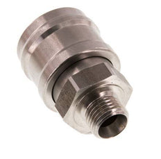 Stainless steel DN 7.2 (Euro) Air Coupling Socket G 1/4 inch Male Double Shut-Off