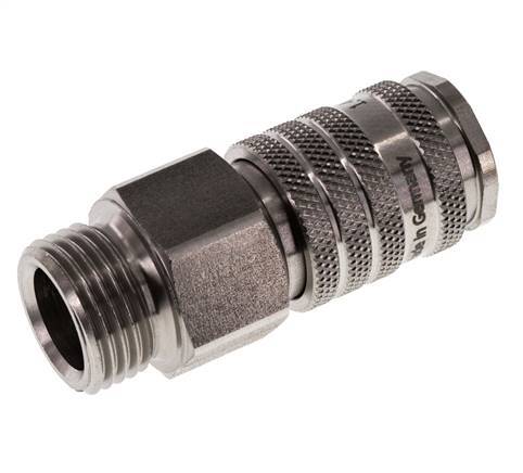 Stainless steel DN 7.8 Air Coupling Socket G 1/2 inch Male Double Shut-Off