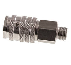 Stainless steel DN 7.8 Air Coupling Socket G 1/4 inch Male Double Shut-Off
