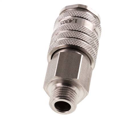 Stainless steel DN 7.8 Air Coupling Socket G 1/4 inch Male Double Shut-Off