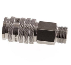 Stainless steel DN 7.8 Air Coupling Socket G 3/8 inch Male Double Shut-Off