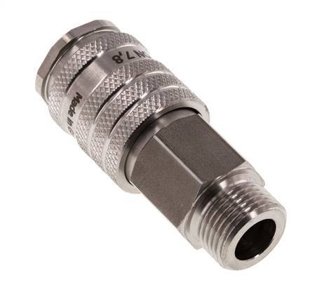 Stainless steel DN 7.8 Air Coupling Socket G 3/8 inch Male Double Shut-Off