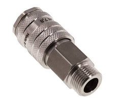 Stainless steel DN 7.8 Air Coupling Socket G 3/8 inch Male Double Shut-Off