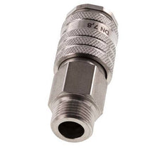 Stainless steel DN 7.8 Air Coupling Socket G 3/8 inch Male Double Shut-Off