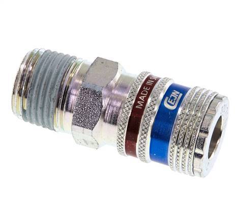 Steel/brass DN 7.6 (7.2 Euro) Safety Air Coupling Socket R 1/2 inch Male