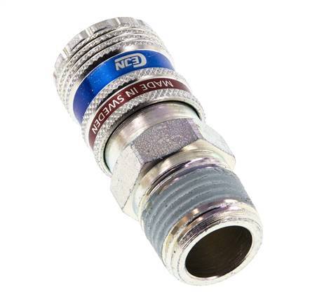 Steel/brass DN 7.6 (7.2 Euro) Safety Air Coupling Socket R 1/2 inch Male