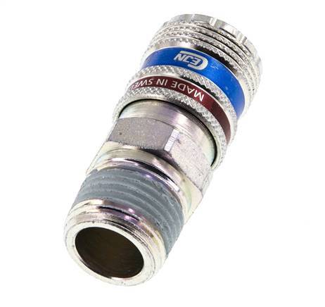 Steel/brass DN 7.6 (7.2 Euro) Safety Air Coupling Socket R 1/2 inch Male