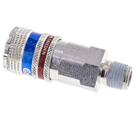 Steel/brass DN 7.6 (7.2 Euro) Safety Air Coupling Socket R 1/4 inch Male