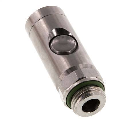 Stainless Steel 316L DN 7.4 Safety Air Coupling Socket With Push Button G 1/2 inch Male