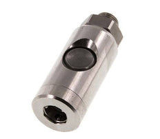 Stainless Steel 316L DN 7.4 Safety Air Coupling Socket With Push Button G 1/4 inch Male