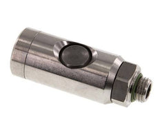 Stainless Steel 316L DN 7.4 Safety Air Coupling Socket With Push Button G 1/4 inch Male