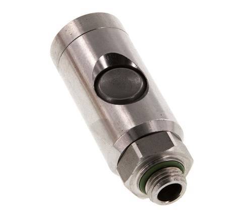 Stainless Steel 316L DN 7.4 Safety Air Coupling Socket With Push Button G 1/4 inch Male