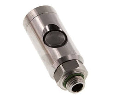 Stainless Steel 316L DN 7.4 Safety Air Coupling Socket With Push Button G 1/4 inch Male
