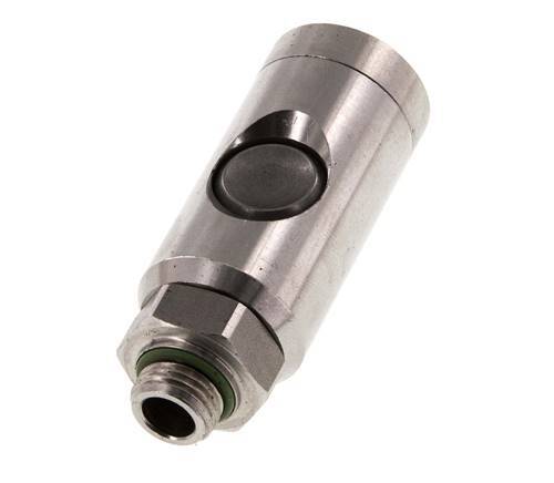 Stainless Steel 316L DN 7.4 Safety Air Coupling Socket With Push Button G 1/4 inch Male
