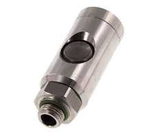Stainless Steel 316L DN 7.4 Safety Air Coupling Socket With Push Button G 1/4 inch Male