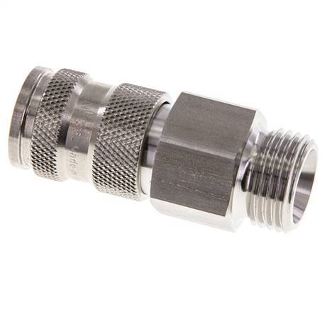 Stainless Steel 316L DN 7.8 Air Coupling Socket G 1/2 inch Male Double Shut-Off