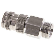 Stainless Steel 316L DN 7.8 Air Coupling Socket G 1/2 inch Male Double Shut-Off