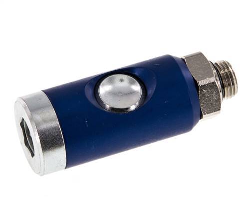 Hardened steel DN 7.4 Safety Air Coupling Socket with Push Button G 1/4 inch Male