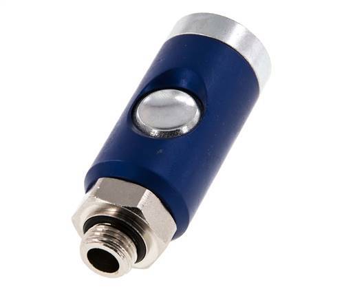 Hardened steel DN 7.4 Safety Air Coupling Socket with Push Button G 1/4 inch Male