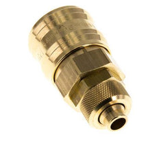 Brass DN 7.2 (Euro) Air Coupling Socket 8x10 mm Union Nut Double Shut-Off