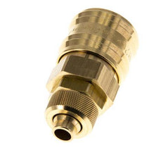 Brass DN 7.2 (Euro) Air Coupling Socket 8x10 mm Union Nut Double Shut-Off