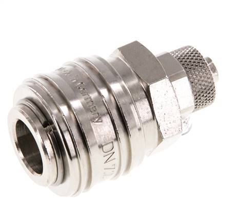 Nickel-plated Brass DN 7.2 (Euro) Air Coupling Socket 6x8 mm Union Nut