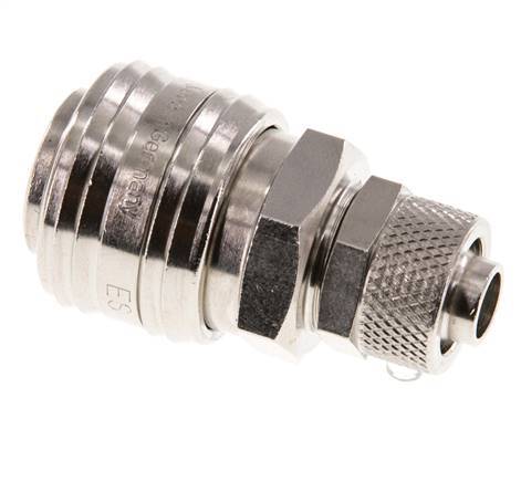 Nickel-plated Brass DN 7.2 (Euro) Air Coupling Socket 9x12 mm Union Nut