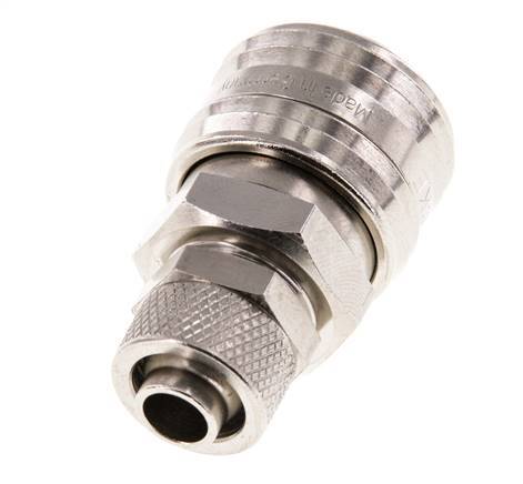 Nickel-plated Brass DN 7.2 (Euro) Air Coupling Socket 9x12 mm Union Nut