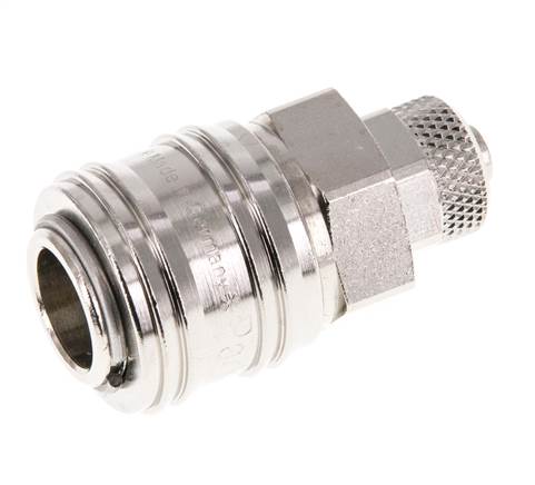Latón niquelado DN 7,2 (Euro) Racor de acoplamiento de aire Tuerca de unión 6x8 mm Cierre doble