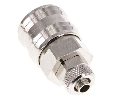 Latón niquelado DN 7,2 (Euro) Racor de acoplamiento de aire Tuerca de unión 6x8 mm Cierre doble