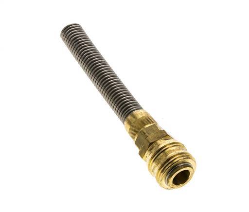 Brass DN 7.2 (Euro) Air Coupling Socket 9x12 mm Union Nut Bend-Protect