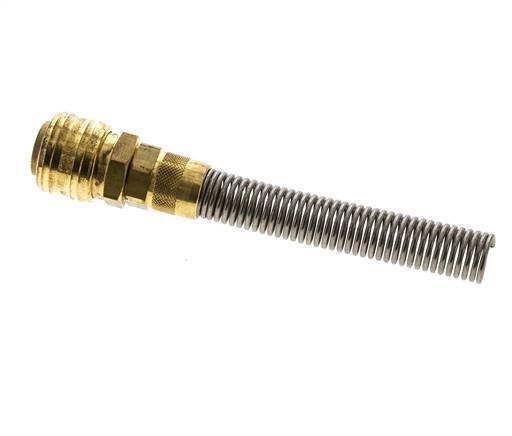 Brass DN 7.2 (Euro) Air Coupling Socket 9x12 mm Union Nut Bend-Protect