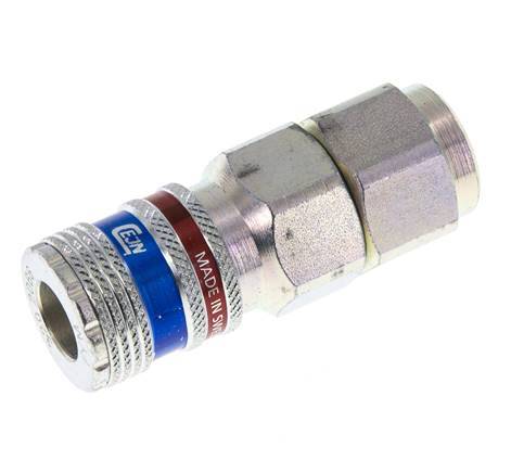 Steel/brass DN 7.6 (7.2 Euro) Safety Air Coupling Socket 11x16 mm (streamline) Union Nut