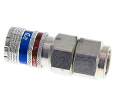 Steel/brass DN 7.6 (7.2 Euro) Safety Air Coupling Socket 11x16 mm (streamline) Union Nut