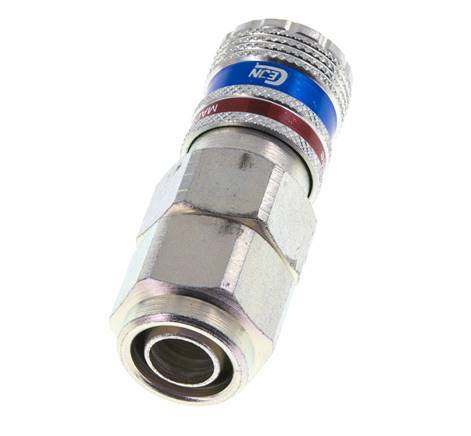 Steel/brass DN 7.6 (7.2 Euro) Safety Air Coupling Socket 11x16 mm (streamline) Union Nut