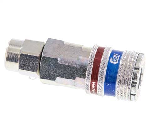 Steel/brass DN 7.6 (7.2 Euro) Safety Air Coupling Socket 6.5x10 mm (streamline) Union Nut