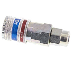 Steel/brass DN 7.6 (7.2 Euro) Safety Air Coupling Socket 6.5x10 mm (streamline) Union Nut