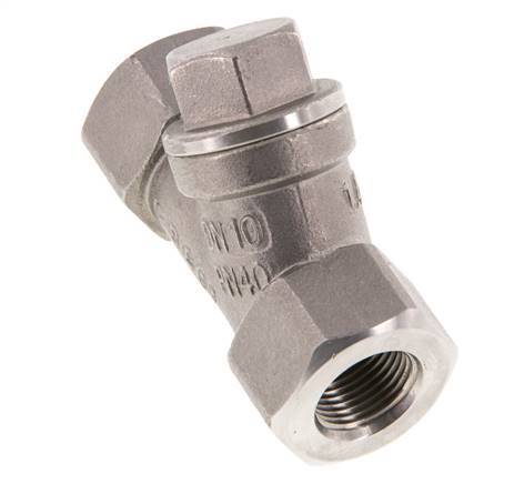 G3/8'' Stainless Steel 316 Y Check Valve PTFE 0.4/0.8-40bar - CLYS