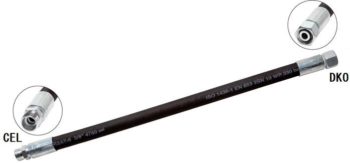 2SN Hydraulic Hose With M30x2.0 DKO/CEL Fitting 40 bar (OP) 0.3 m