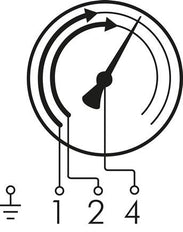 Contact Pressure Gauge Double NC 0..10bar (145psi) Stainless Steel/Brass 160mm Class 1 Below Connection