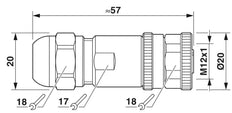 Phoenix Contact Round (Industrial) Connector - 1511860