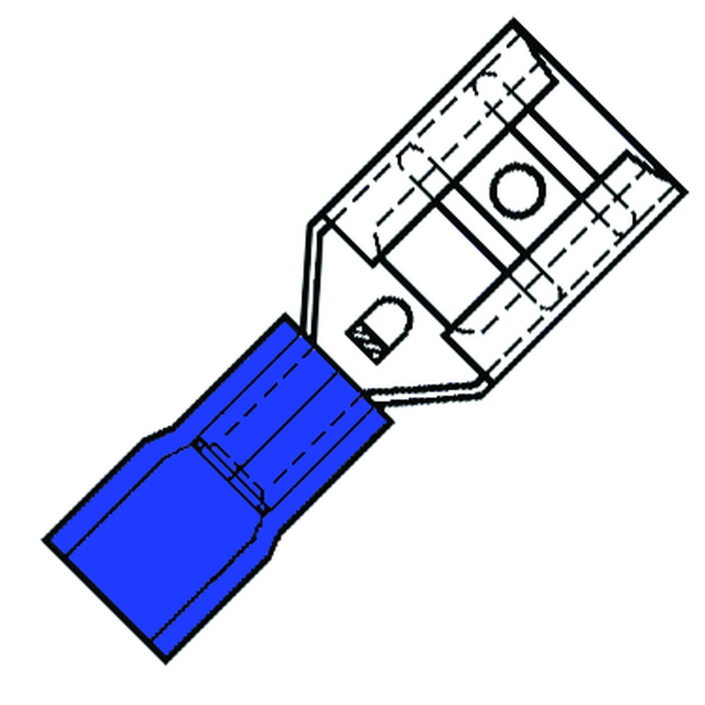 Insulated Female Spade Terminal 2.8mm Nylon Blue 100PC - 152000 [100 Pieces]