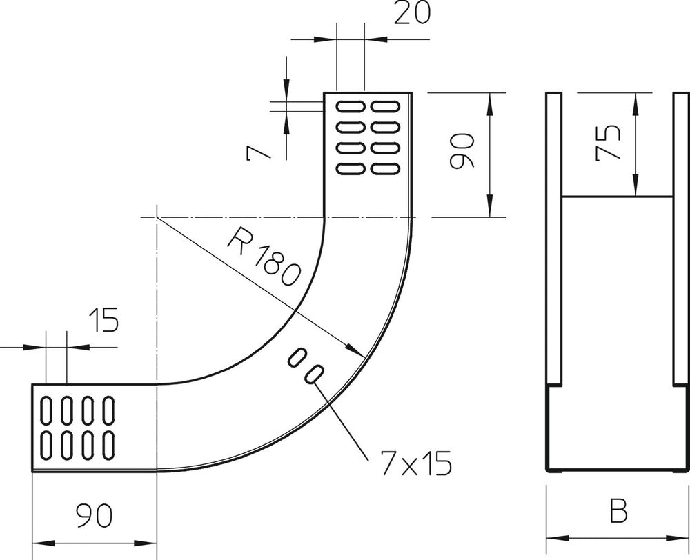 OBO RBV Bend/corner Piece Cable Tray - 7007017