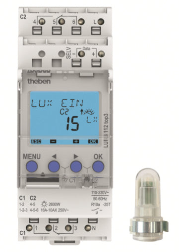 Theben Luna Twilight Switch For DIN-Rail - 1120130