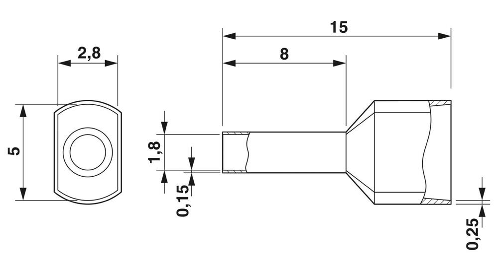 Phoenix Contact AI-TWIN Wire End Sleeve - 3200807 [100 Pieces]
