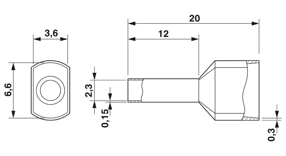 Phoenix Contact AI-TWIN Wire End Sleeve - 3200991 [100 Pieces]