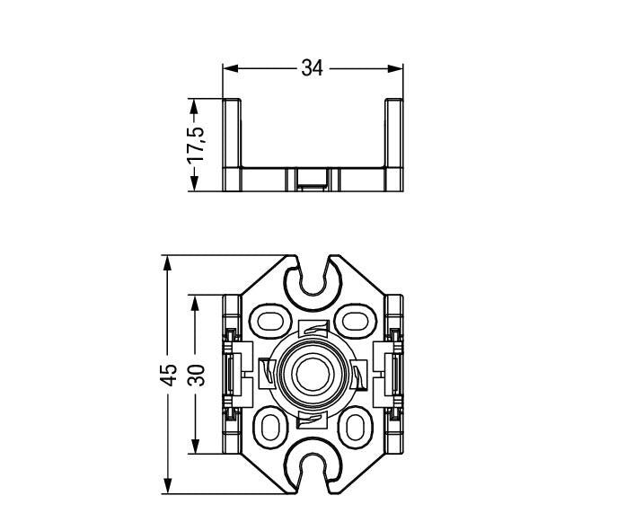 Wago Winsta Midi Mounting base Floor Column - 770-623 [10 Pieces]