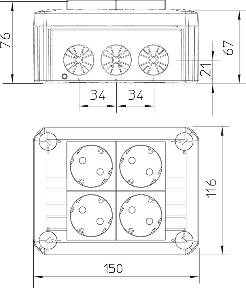 OBO T-Box Surface Mounted Box Wall/Ceiling - 2007825