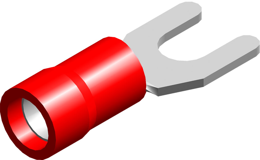 Conex PVC Fork Terminal M3 Red 0.5-1.5mm² - CE020101 [100 Pieces]